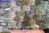 TBBS107 15 inches 10*14mm faceted tube green crystal gemstone beads