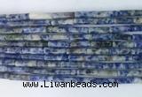 TBBS15 15 inches 4*13mm tube blue spot stone beads