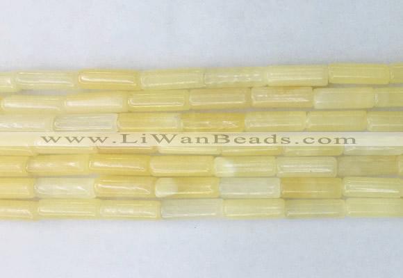 TBBS16 15 inches 4*13mm tube yellow jade gemstone beads