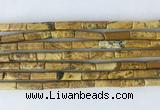 TBBS30 15 inches 4*13mm tube picture jasper gemstone beads