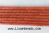 TBBS37 15 inches 4*13mm tube synthetic coral gemstone beads