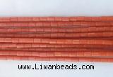 TBBS38 15 inches 4*6mm tube synthetic coral gemstone beads