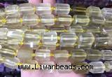 TBBS43 15 inches 12*16mm faceted tube lemon quartz beads wholesale