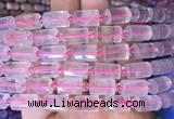 TBBS75 15 inches 8*12mm faceted tube rose quartz gemstone beads