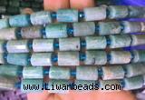 TBBS82 15 inches 8*12mm faceted tube amazonite gemstone beads