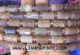 TBBS83 15 inches 8*12mm faceted tube moonstone gemstone beads