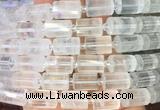 TBBS86 15 inches 10*14mm faceted tube white crystal gemstone beads