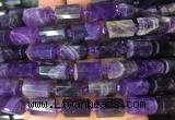 TBBS87 15 inches 10*14mm faceted tube dogtooth amethyst gemstone beads