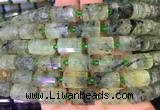 TBBS91 15 inches 10*14mm faceted tube prehnite gemstone beads