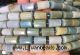 TBBS94 15 inches 10*14mm faceted tube chinese amazonite gemstone beads