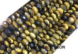 TEBS12 15 inches 4*6mm faceted rondelle yellow tiger eye beads