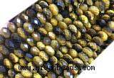 TEBS14 15 inches 5*8mm faceted rondelle yellow tiger eye beads