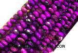 TEBS22 15 inches 5*8mm faceted rondelle purple tiger eye beads