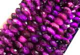 TEBS23 15 inches 6*10mm faceted rondelle purple tiger eye beads