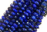 TEBS32 15 inches 6*10mm faceted rondelle blue tiger eye beads