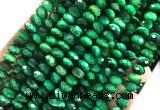 TEBS34 15 inches 4*6mm faceted rondelle green tiger eye beads