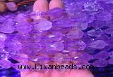 TRBS01 15 inches 8*16mm faceted teardrop amethyst gemstone beads