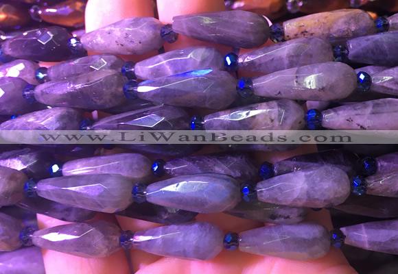 TRBS11 15 inches 8*16mm faceted teardrop labradorite gemstone beads