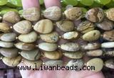 TRBS36 15 inches 13*18mm flat teardrop picture jasper gemstone beads