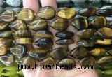 TRBS37 15 inches 13*18mm flat teardrop yellow tiger eye gemstone beads