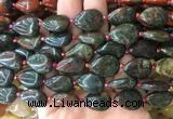 TRBS39 15 inches 13*18mm flat teardrop bloodstone gemstone beads