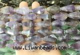 TRBS52 15 inches 11*22mm - 12*25mm faceted teardrop amethyst beads