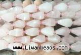 TRBS54 15 inches 11*22mm - 12*25mm faceted teardrop rose quartz beads