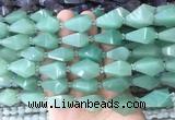 TRBS56 15 inches 11*22mm - 12*25mm faceted teardrop green aventurine beads