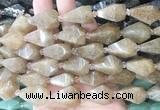 TRBS58 15 inches 11*22mm - 12*25mm faceted teardrop quartz beads