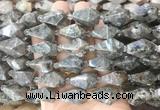 TRBS62 15 inches 11*22mm - 12*25mm faceted teardrop flame stone beads