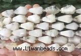 TRBS63 15 inches 11*22mm - 12*25mm faceted teardrop white opal beads