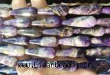 TRBS70 15 inches 10*30mm faceted teardrop dogtooth amethyst beads wholesale