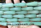 TRBS71 15 inches 10*30mm faceted teardrop green aventurine beads wholesale