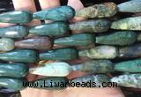 TRBS72 15 inches 10*30mm faceted teardrop moss agate beads wholesale