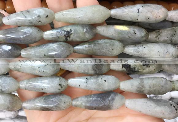 TRBS79 15 inches 10*30mm faceted teardrop labradorite beads wholesale