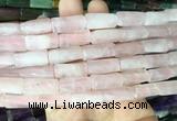 TWBS01 15 inches 9*20mm twist column rose quartz gemstone beads