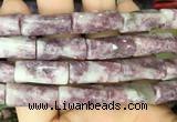 TWBS03 15 inches 9*20mm twist column lepidolite gemstone beads