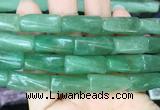 TWBS05 15 inches 9*20mm twist column green aventurine gemstone beads