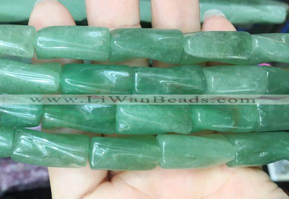 TWBS05 15 inches 9*20mm twist column green aventurine gemstone beads