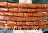 TWBS11 15 inches 9*20mm twist column red jasper gemstone beads