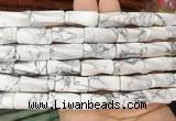 TWBS14 15 inches 9*20mm twist column white howlite gemstone beads