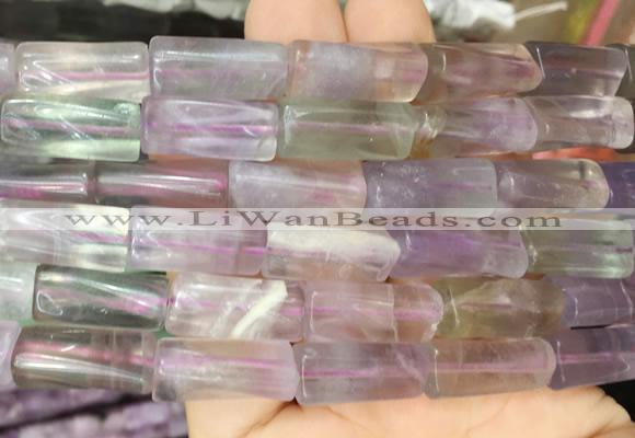 TWBS21 15 inches 9*20mm twist column fluorite gemstone beads