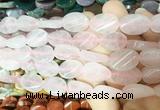 TWBS24 15 inches 13*18mm twist oval rose quartz beads wholesale