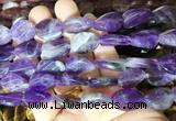 TWBS25 15 inches 13*18mm twist oval amethyst beads wholesale