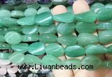 TWBS26 15 inches 13*18mm twist oval green aventurine beads wholesale