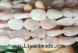 TWBS38 15 inches 18*25mm twist oval rose quartz beads wholesale