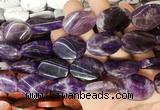 TWBS39 15 inches 18*25mm twist oval amethyst beads wholesale