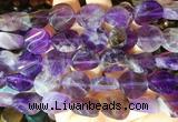 TWBS51 15 inches 16mm twist coin amethyst beads wholesale