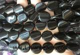 TWBS61 15 inches 16mm twist coin black obsidian beads wholesale