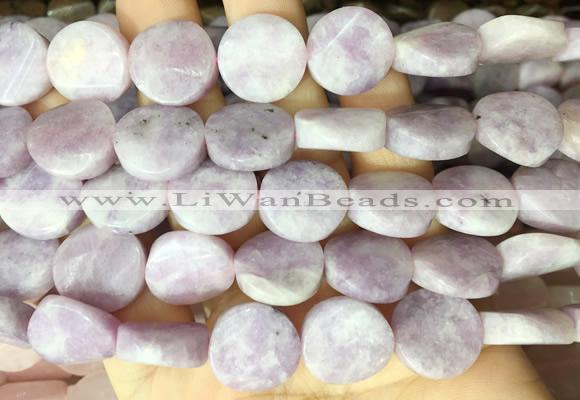 TWBS65 15 inches 16mm twist coin lepidolite beads wholesale